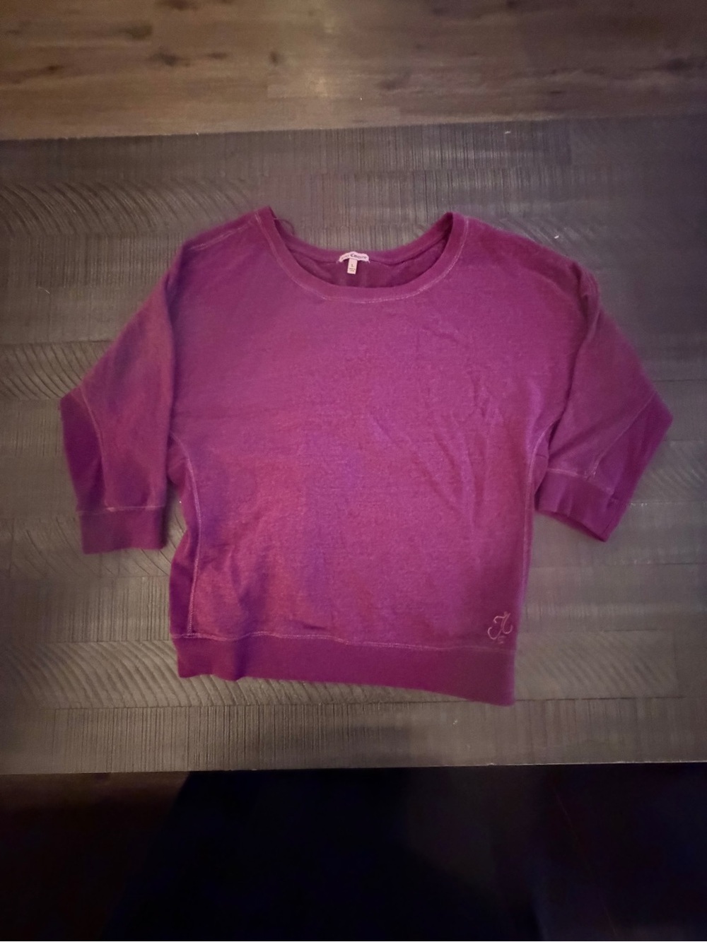 Women’s 3/4 Sleeve Pullover Sweatshirt - Deep Plum